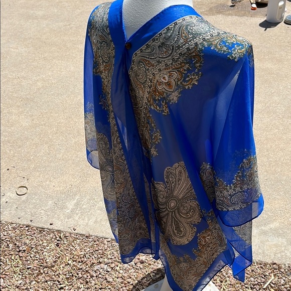 Blue and Silver Paisley Kimono OS Jack & Missy - Picture 5 of 8